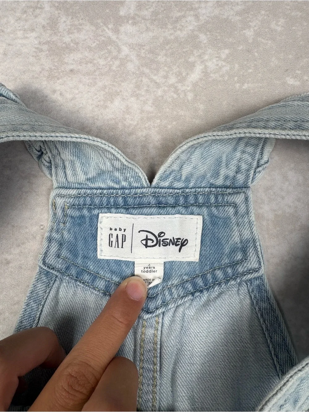 NWT Gap x Disney Baby Toddler Minnie Mouse Denim Overalls w/ Washwell